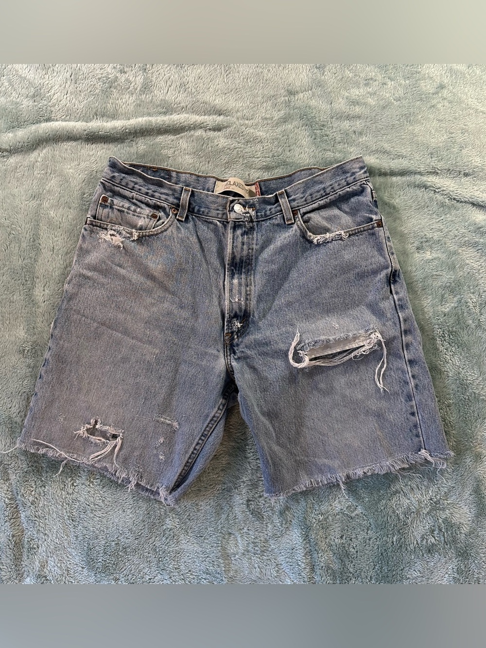 Levi’s Vintage Distressed Denim Shorts - Blue